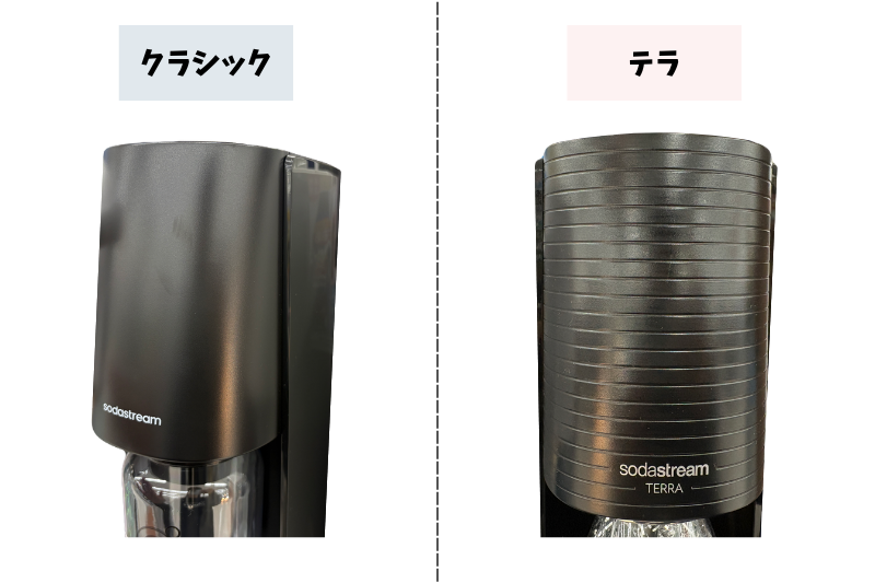 クラシックとテラの本体表面のデザイン比較